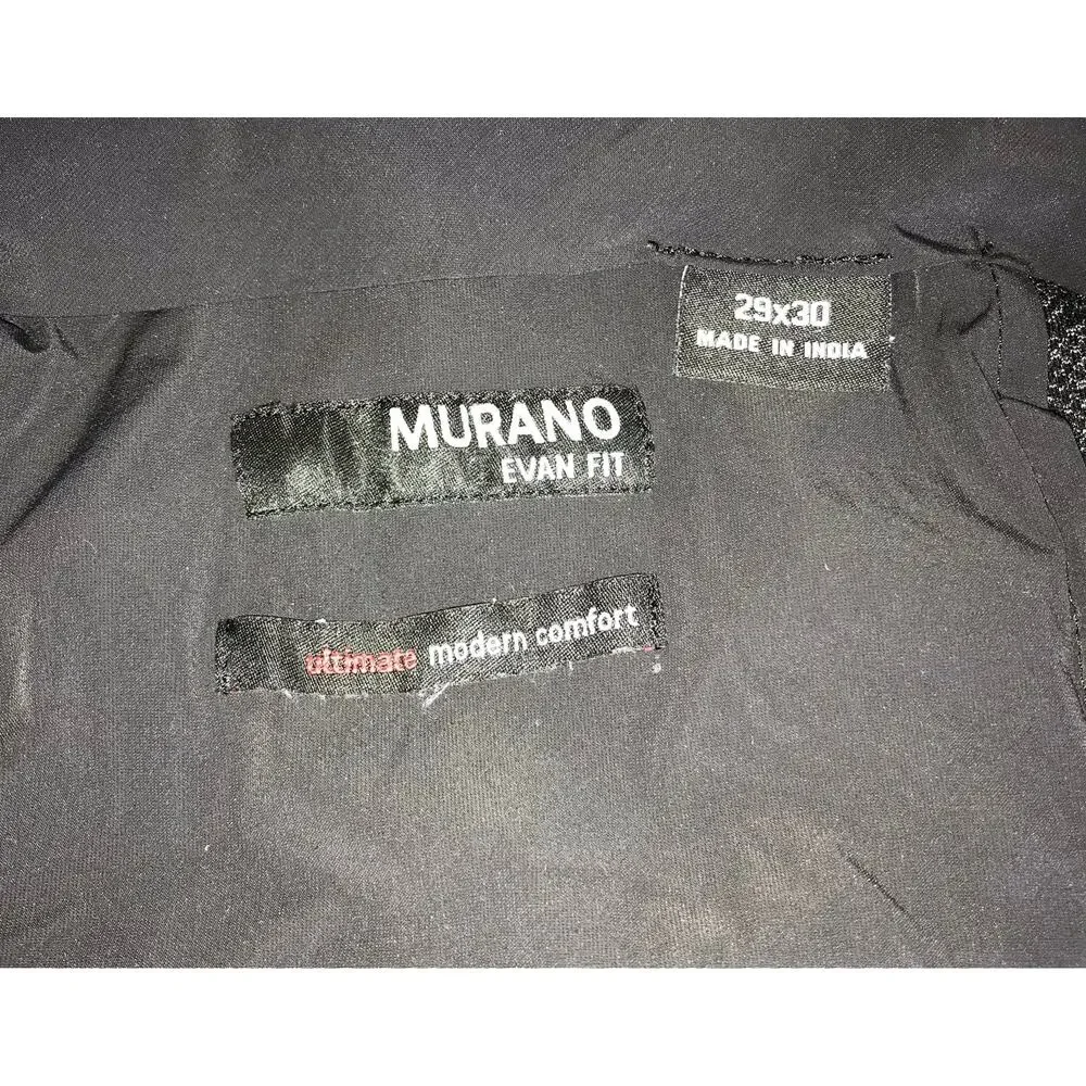 Murano Evan Fit Pants Men’s 29x30 Black Modern Comfort Dress Office Preppy